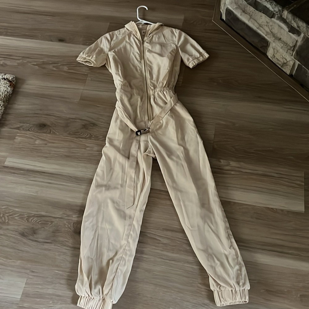 No 1 Nude zip up  belted jumpsuit